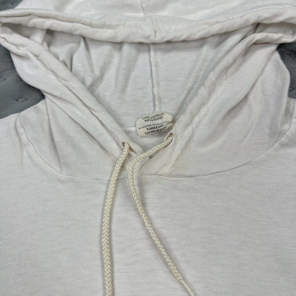 VINTAGE Lake Placid Shirt Men XL Single Stitch White Long Sleeve Hooded Pullover - Picture 4 of 13